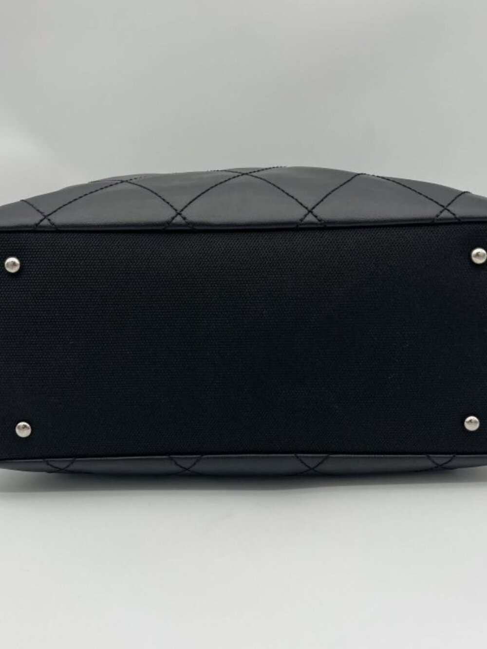 Chanel Paris Biarritz Tote MM 2-Way Nylon Leather Black Silver - Picture 11 of 15